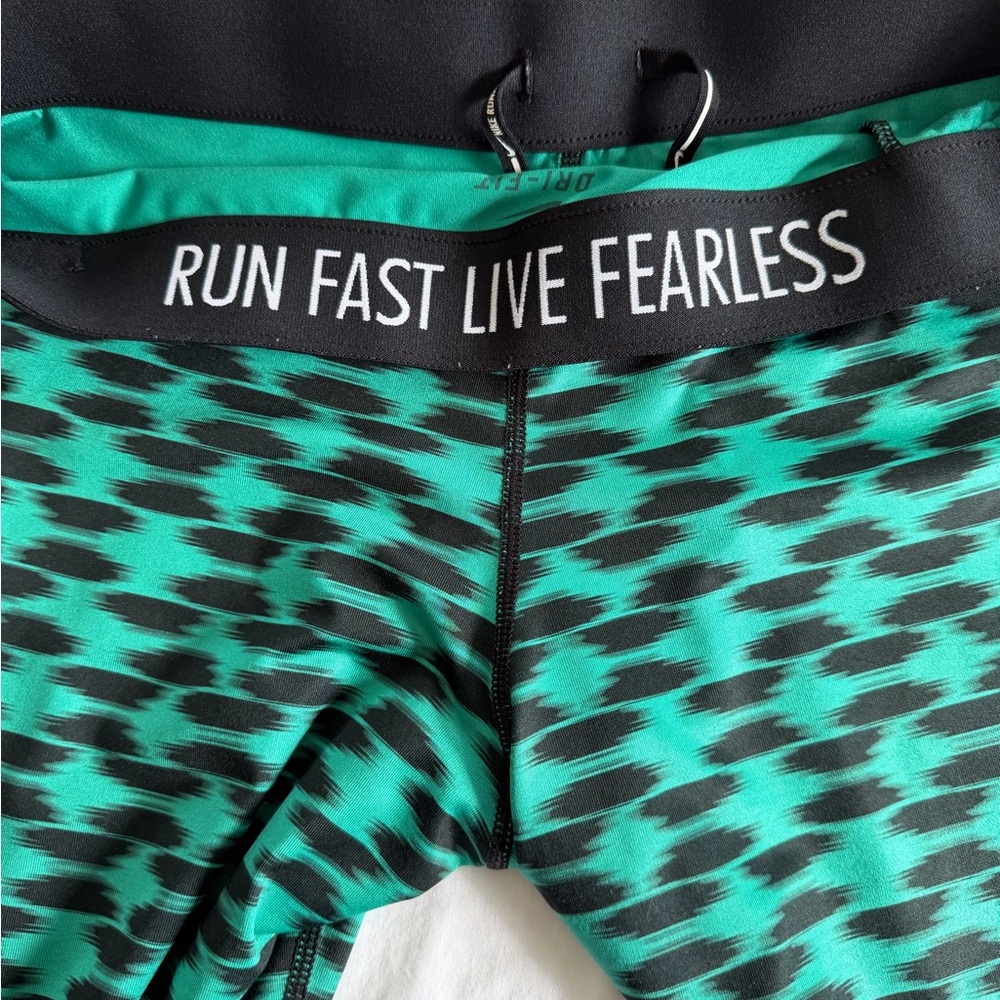 Nike Leggings Dri-Fit green black capri size L - Picture 6 of 13